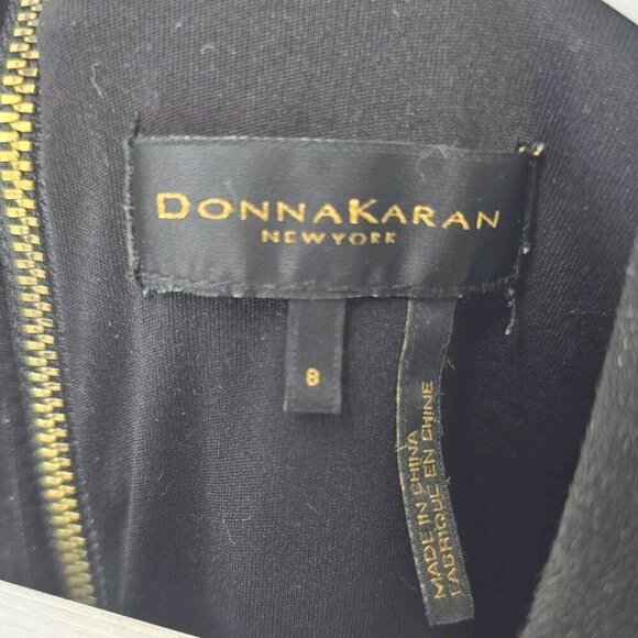 DONNA KARAN Stretch Tweed Sheath Dress Women's 8 Marled Black Gray Preppy Office - Picture 9 of 15